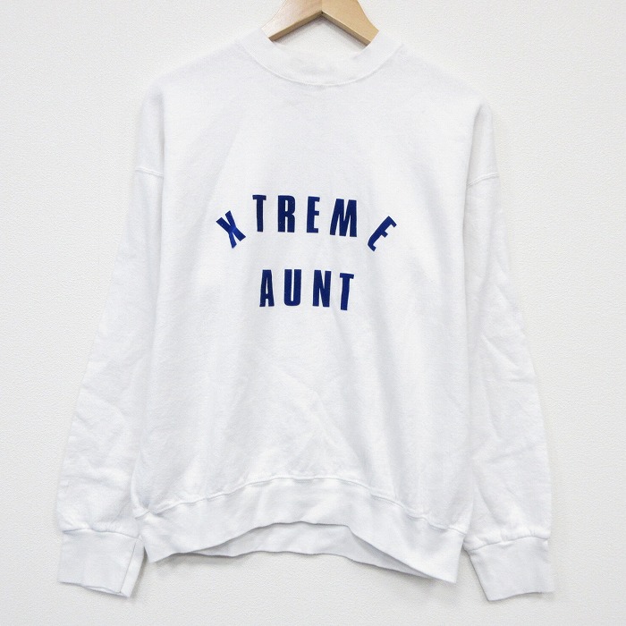 フルーツオブザルーム 90s 長袖スウェット AUNT ホワイト メンズL相当 | 古着