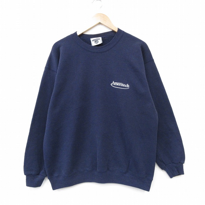 リー 90s 長袖スウェット Ameritech ネイビー メンズL相当 | 古着