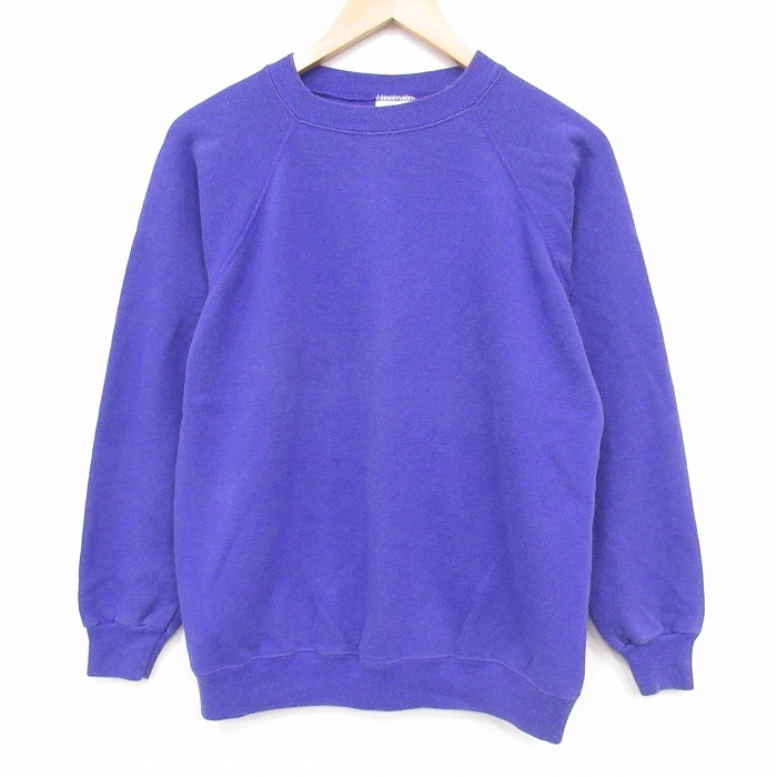 ヘインズ 90s 長袖スウェット ラグラン パープル メンズM相当 | 古着