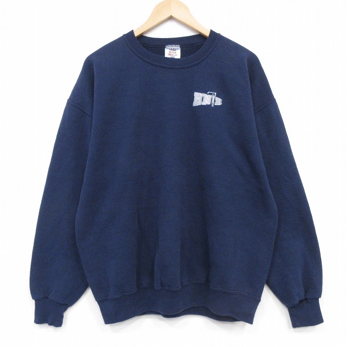 ジャージーズ 90s 長袖スウェット HNB ネイビー メンズXL相当 | 古着