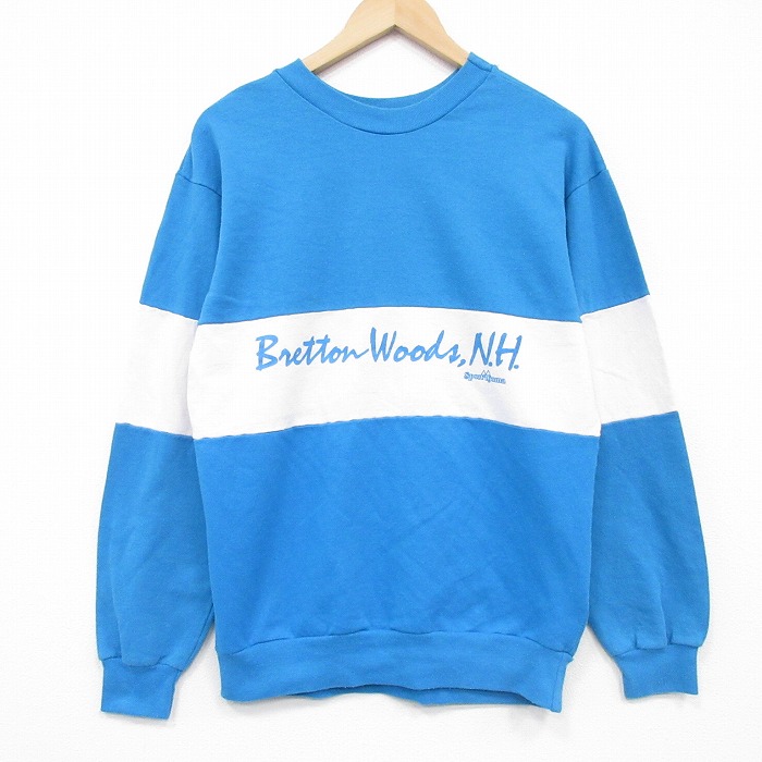 M★古着 長袖 スウェット メンズ 80年代 80s Bretton クルーネック 水色他 26apr13
