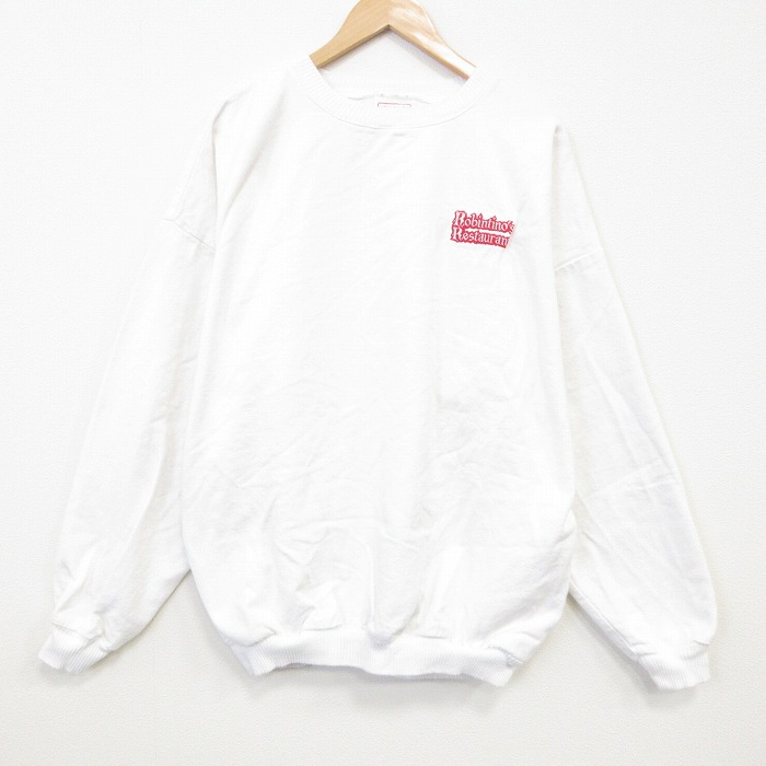 80s 長袖スウェット レストラン ホワイト メンズXL相当 | 古着