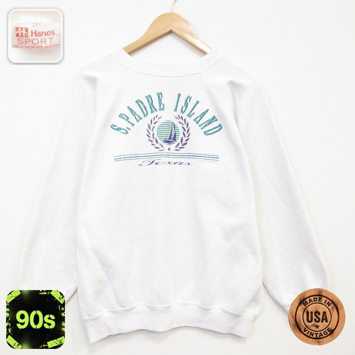 ヘインズ 90s 長袖スウェット テキサス ホワイト メンズL相当 | 古着