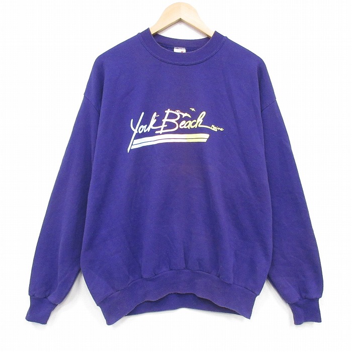 ジャージーズ 90s 長袖スウェット ヨークビーチ パープル メンズXL相当 | 古着