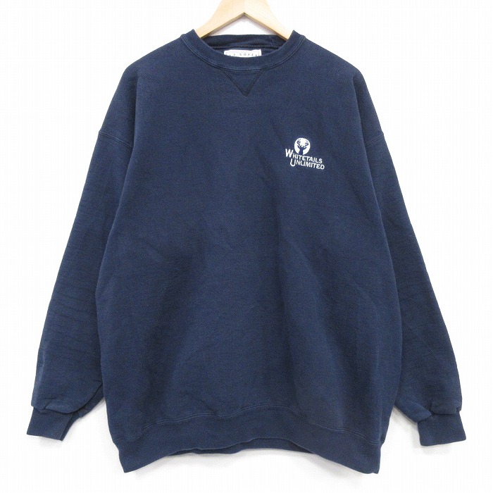 90s 長袖スウェット WHITETAILS ネイビー メンズXL相当 | 古着