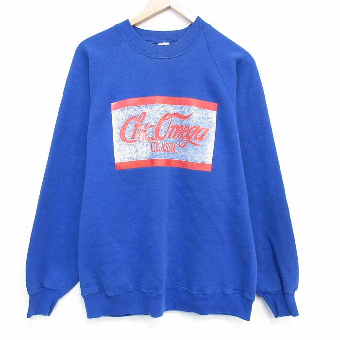 90s ラグランスウェット Omega ブルー メンズL相当 | 古着