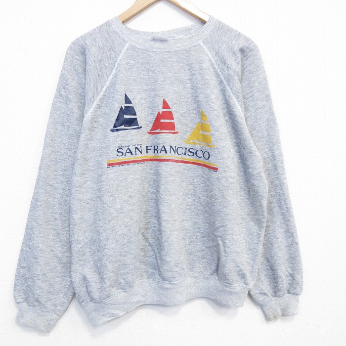 【20％OFF】ヘインズ 80s ラグランスウェット ヨット グレー メンズXL相当 | 古着