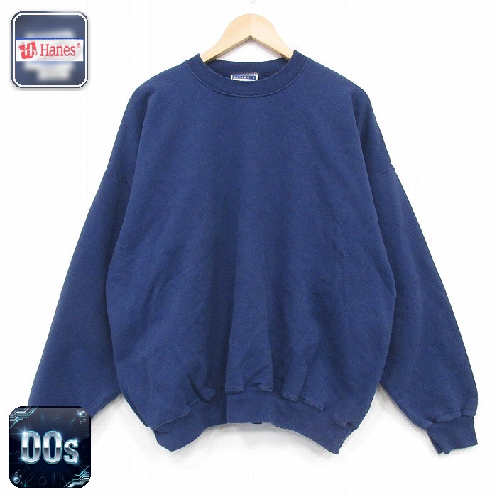 【20%OFF】ヘインズ 00s 長袖スウェット ネイビー メンズXL相当 | 古着