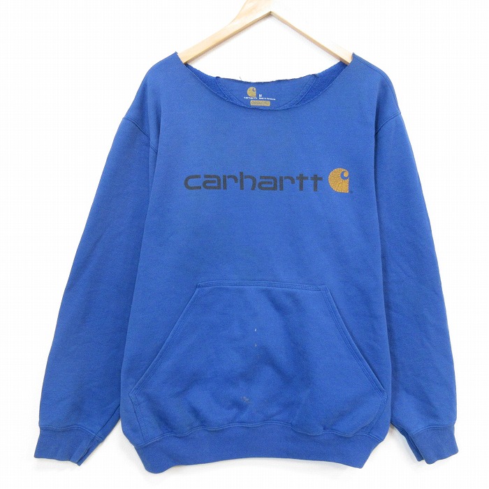 カーハート 長袖スウェット ビッグロゴ ブルー メンズL相当 | 古着