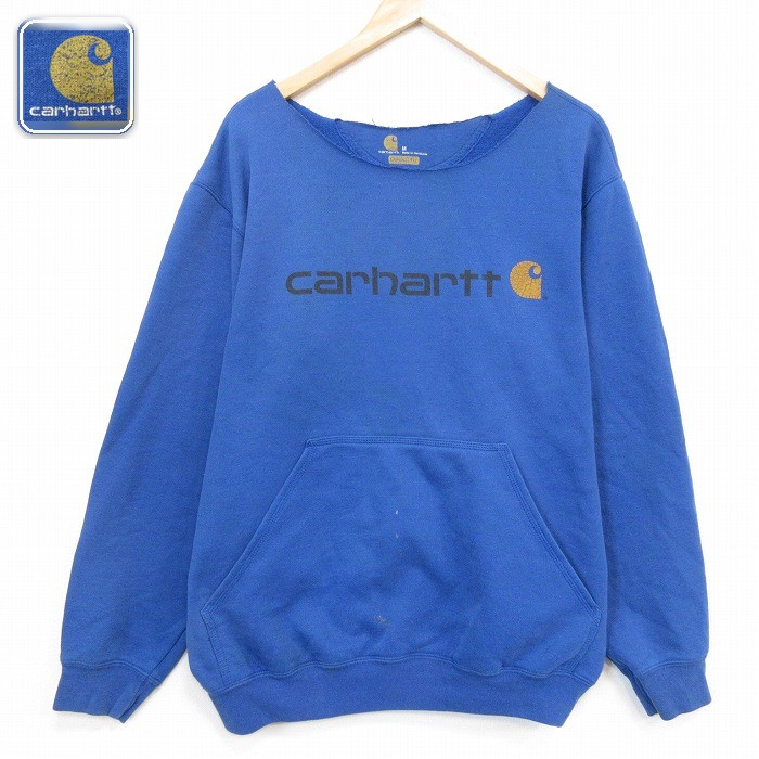 カーハート 長袖スウェット ビッグロゴ ブルー メンズL相当 | 古着