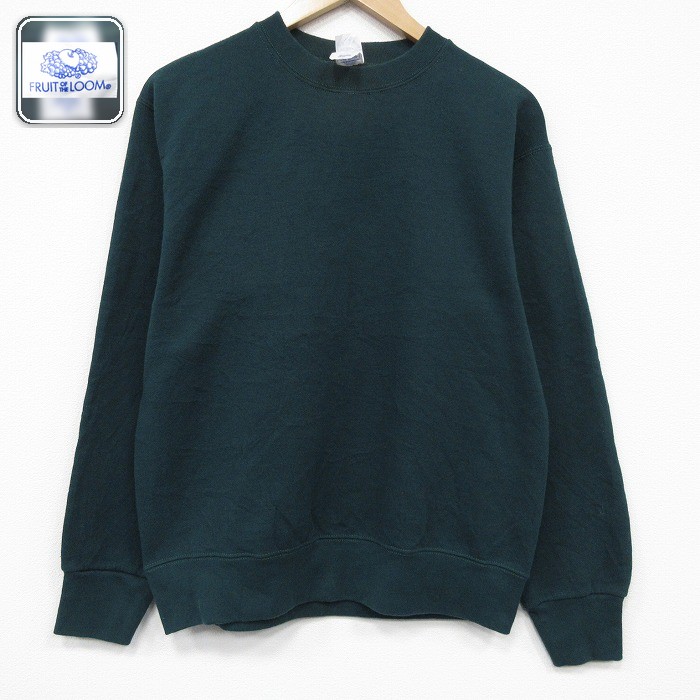【20%OFF】フルーツオブザルーム 長袖スウェット グリーン メンズM相当 | 古着