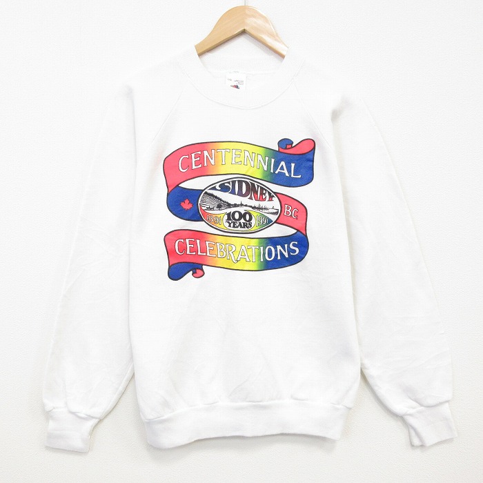 フルーツオブザルーム 90s 長袖スウェット CENTENNIAL ホワイト メンズM相当 | 古着