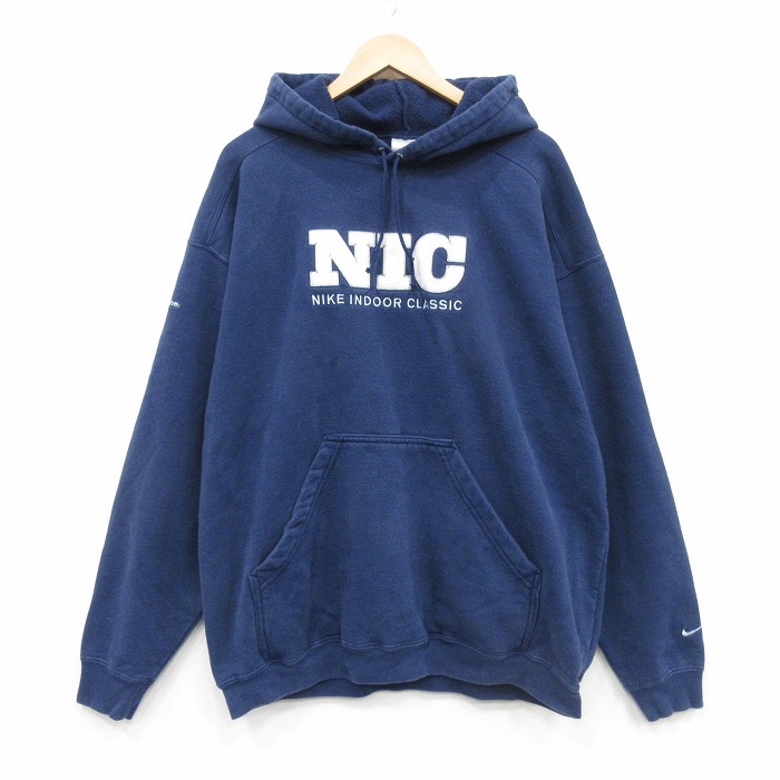 ナイキ 00s 長袖スウェットパーカー NIC ネイビー メンズXL相当 | 古着