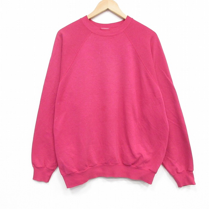 TULTEX 90s ラグランスウェット ディープピンク メンズXL相当 | 古着