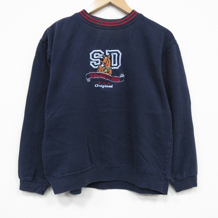 スクービードゥー 00s 長袖スウェット 刺繍 ネイビー メンズL相当 | 古着