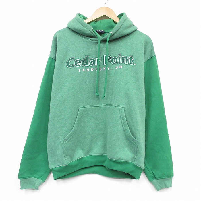 Cedar Point 00s 長袖スウェットパーカー グリーン メンズL相当 | 古着