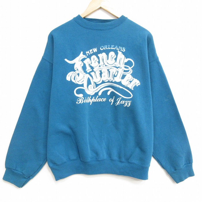 TULTEX 90s 長袖スウェット ニューオリンズ グリーン メンズXL相当 | 古着