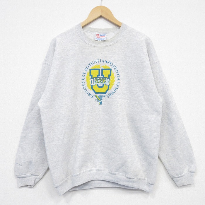 ヘインズ 90s 長袖スウェット U グレー メンズL相当 | 古着