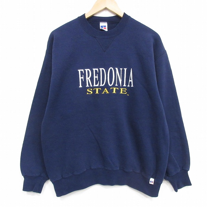 ラッセル 90s 長袖スウェット FREDONIA ネイビー メンズL相当 | 古着
