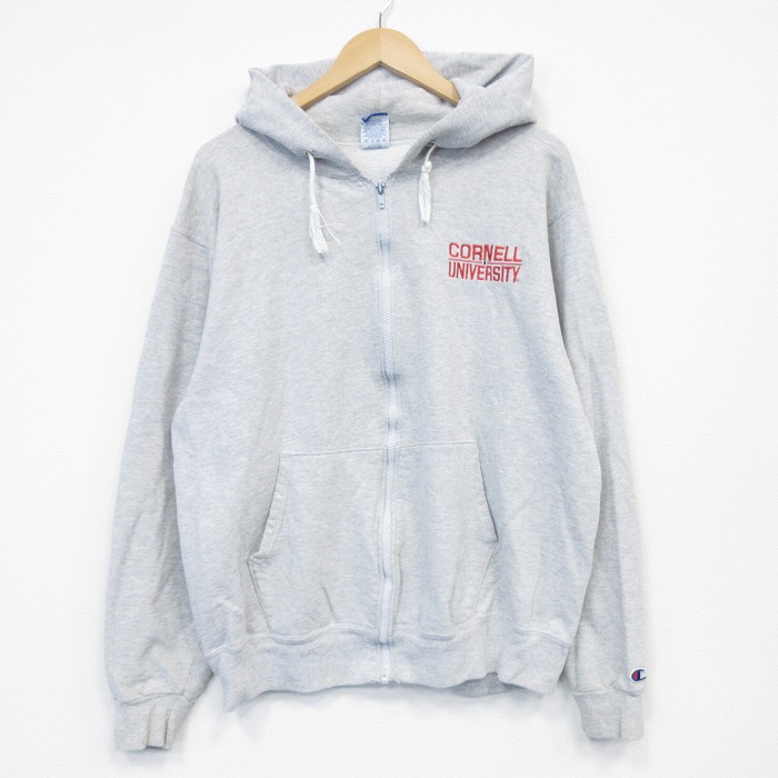 チャンピオン 90s フルジップスウェット ユーネル グレー XL | 古着