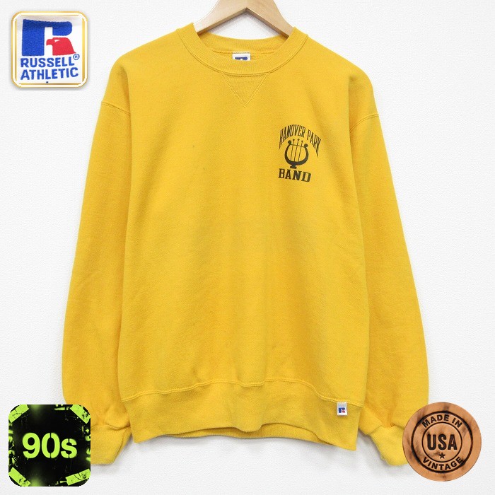 ラッセル 90s 長袖スウェット BAND イエロー メンズL相当 | 古着