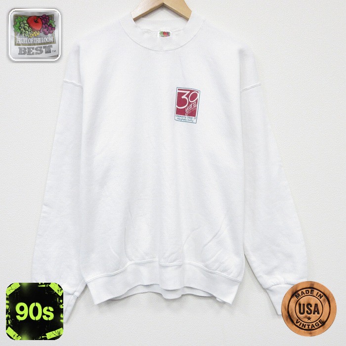 フルーツオブザルーム 90s 長袖スウェット ホワイト メンズL相当 | 古着