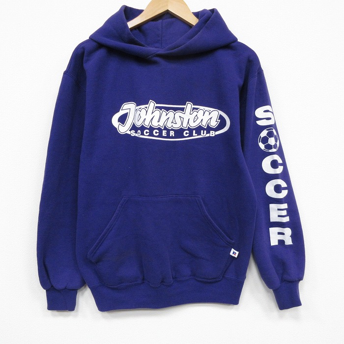 ラッセル 90s 長袖パーカー サッカークラブ パープル メンズM相当 | 古着