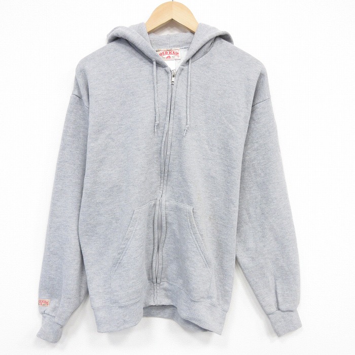 レッドキャップ 長袖フルジップスウェット 霜降り グレー メンズM相当 | 古着