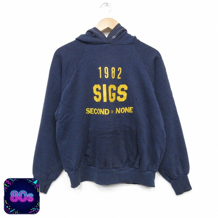 【20%OFF】80s ラグランパーカー SIGS ネイビー メンズM相当 | 古着