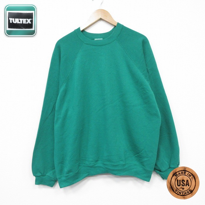 【20%OFF】TULTEX 長袖スウェット ラグラン グリーン メンズXL相当 | 古着