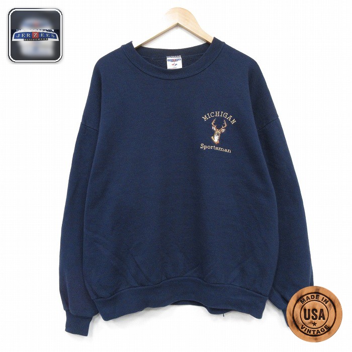 【20%OFF】ジャージーズ 長袖スウェット ネイビー メンズXL相当 | 古着