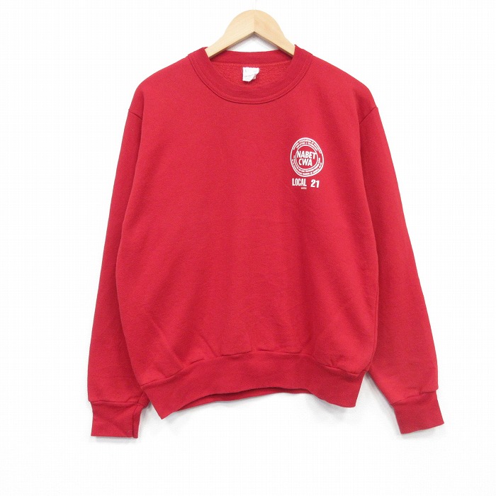 80s 長袖スウェット NABET レッド L | 古着