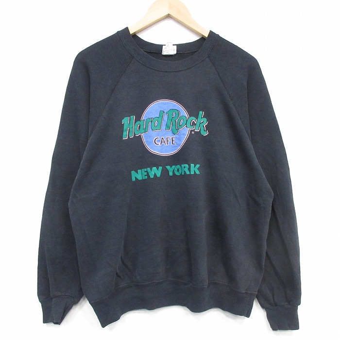 ハードロックカフェ 90s 長袖スウェット ラグラン ブラック L | 古着