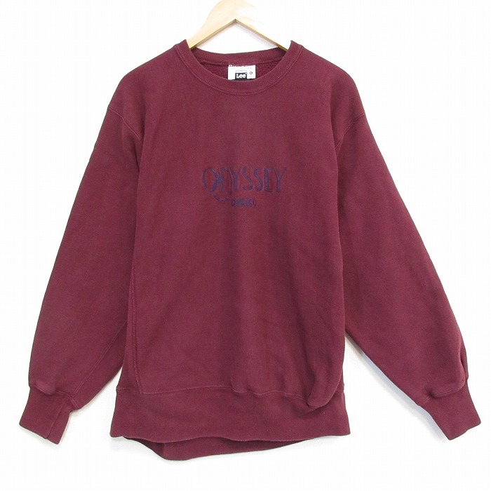 リー 90s 長袖スウェット ODYSSEY刺繍 バーガンディ XL | 古着