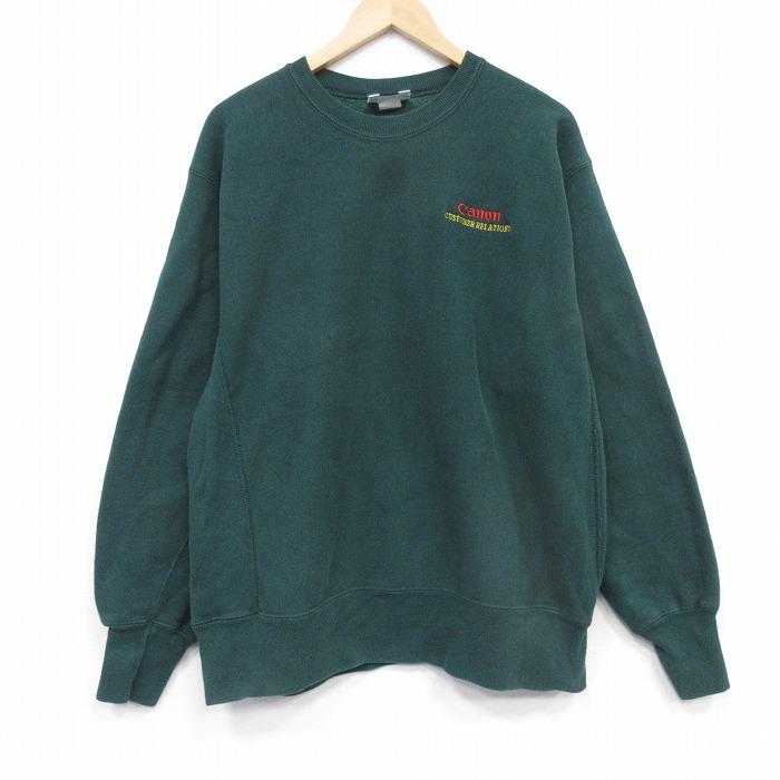 XL★古着 リー Lee 長袖 スウェット メンズ 90年代 90s  キャノン クルーネック USA製 緑【spe】 26may22