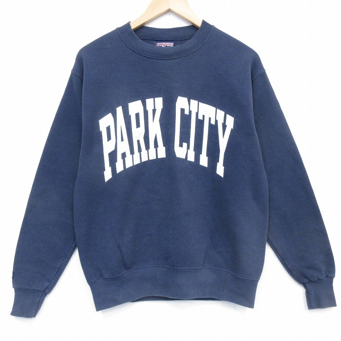ジャンスポーツ 90s 長袖スウェット PARK ネイビー M | 古着