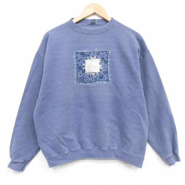 Crazy Shirts 90s 長袖スウェット 太陽 ネイビー L | 古着