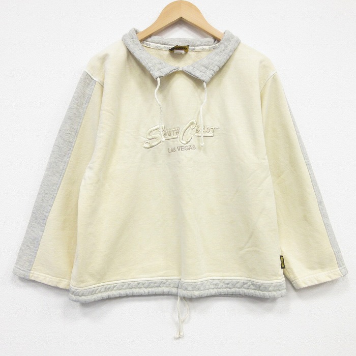 90s 長袖スウェット サウスコースト刺繍 イエロー L | 古着