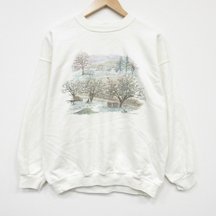 NORTHERN REFLECTIONS 00s 長袖スウェット 木 ホワイト L | 古着