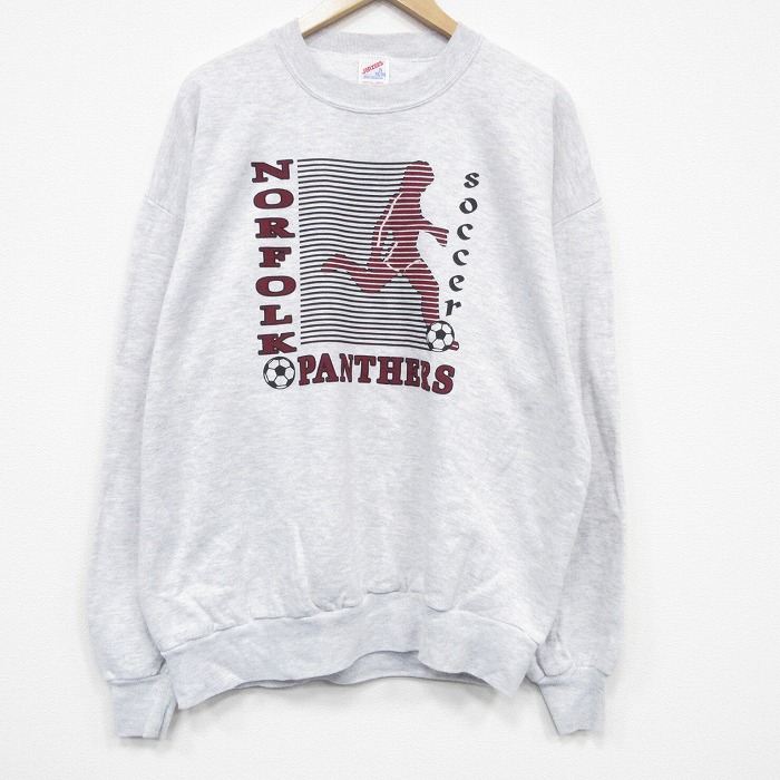 ジャージーズ 90s 長袖スウェット サッカー グレー XL | 古着
