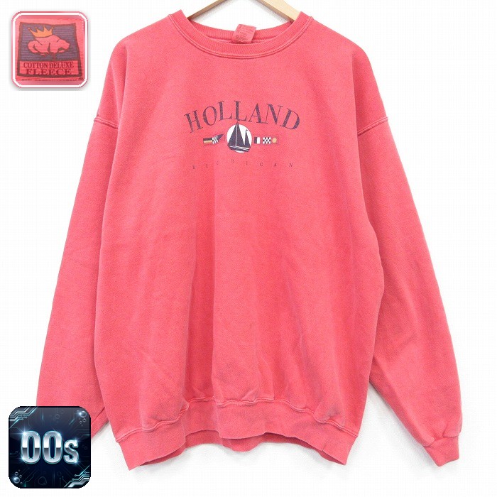 【20%OFF】00s 長袖スウェット HOLLAND ピンク メンズXL相当 | 古着