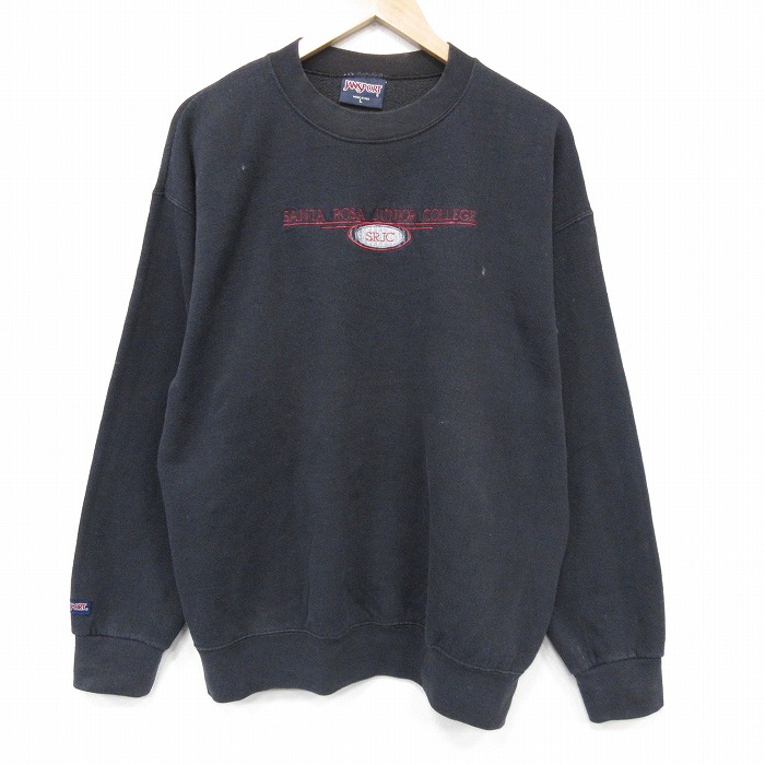 ジャンスポーツ 90s 長袖スウェット SRJC刺繍 ブラック XL | 古着