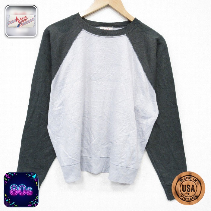 【20%OFF】80s ラグランスウェット フェード グレー メンズL相当 | 古着