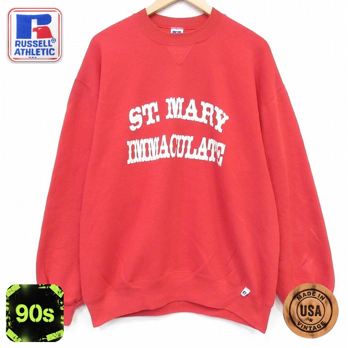 【20%OFF】90s 長袖スウェット MARY レッド メンズXL相当 | 古着