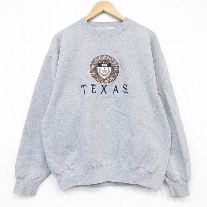ジャンスポーツ 00s 長袖スウェット テキサスカレッジ刺繍 グレー XL | 古着