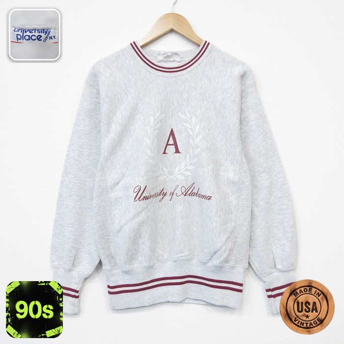 【20%OFF】90s リバースタイプスウェット アラバマカレッジ グレー メンズM相当 | 古着