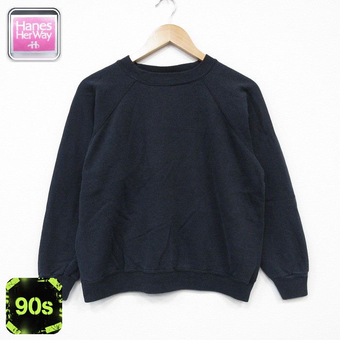 【20%OFF】ヘインズ 90s 長袖スウェット ラグラン ブラック メンズM相当 | 古着