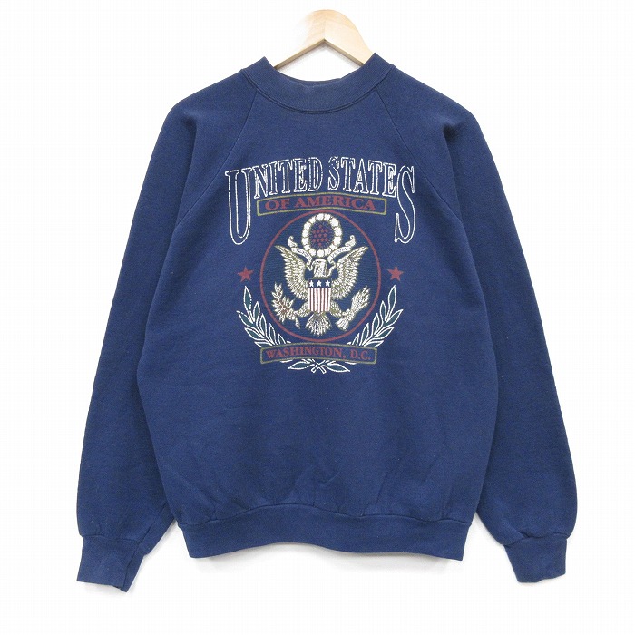 フルーツオブザルーム 90s 長袖スウェット ワシントンDC ネイビー L | 古着