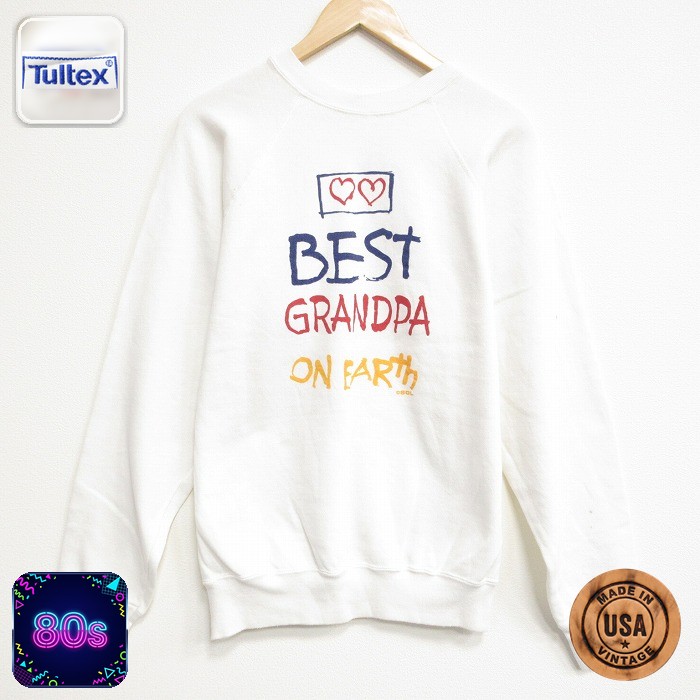 【20%OFF】TULTEX 80s ラグランスウェット BEST ホワイト メンズL相当 | 古着