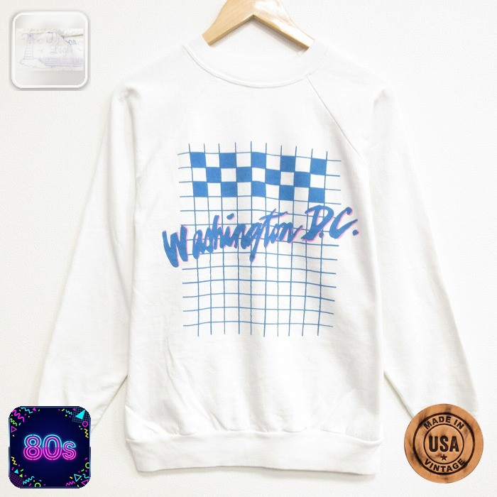 【20%OFF】80s ラグランスウェット ワシントンDC ホワイト メンズM相当 | 古着